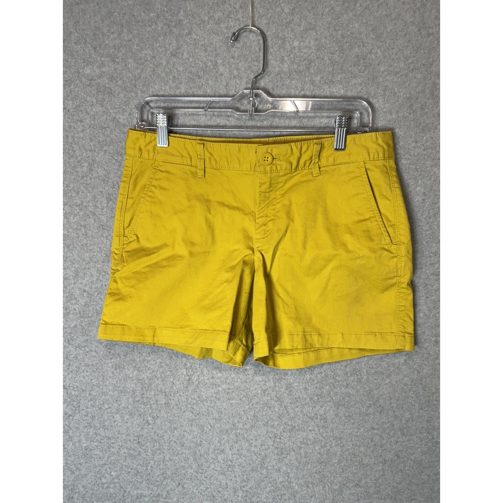 Eddie Bauer Legend Wash Shorts Womens 4 Yellow Stretch Casual Summer Comfort